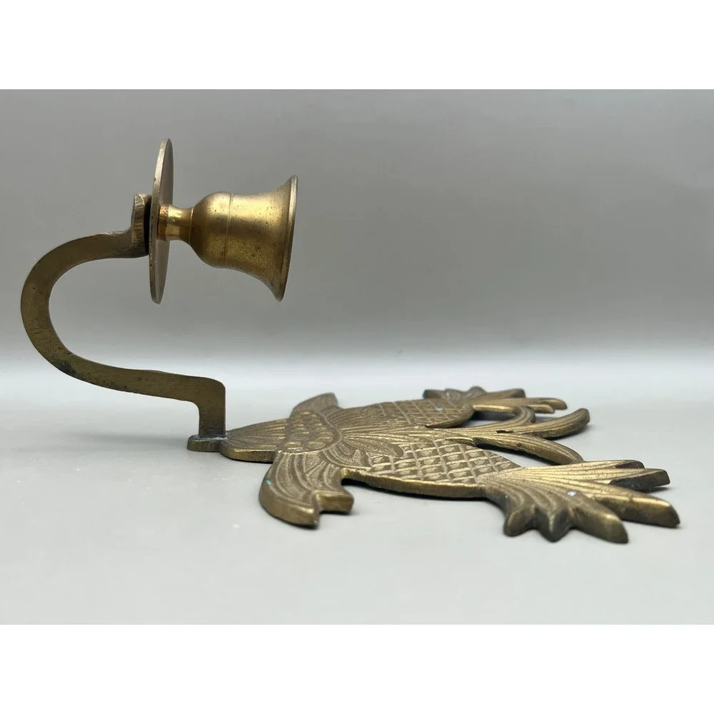 Vtg‎ Solid Brass Double Pineapple Wall Sconce Candle Holder Decor 6.5